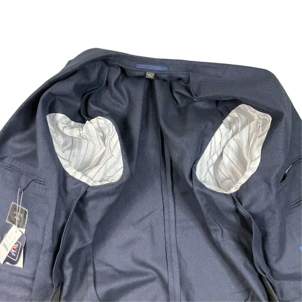 J Crew Ludlow Suit Jacket Mens 38S Navy English Cotton Wool Slim Blazer BH230